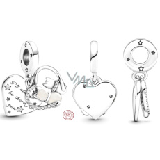Charms Sterling Silber 925 Freund für zwei Katzen 2in1, Freundschaftsarmband Anhänger