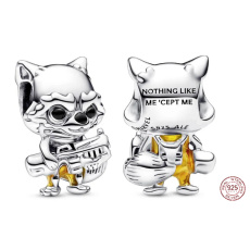 Charme Sterling Silber 925 Marvel Guardians of the Galaxy, Raccoon Rocket, Perle auf Armband Film