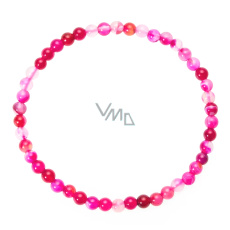 Achat rosa gebändert Armband elastisch Naturstein, Kugel 4 mm / 19 cm