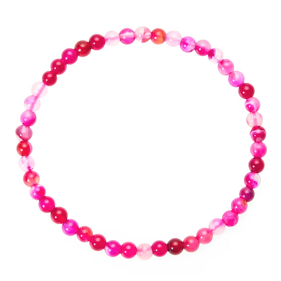 Achat rosa gebändert Armband elastisch Naturstein, Kugel 4 mm / 19 cm