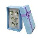 Geschenkbox mit Schmuckschwamm und Schleife hellblau 8 x 4 x 2,5 cm 1 Stück