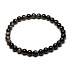 Schwarzer Achat elastisches Armband Naturstein, Kugel 6 mm / 16 - 17 cm, verleiht Mut und Stärke