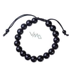 Obsidian Fitness, Abnehmarmband Naturstein, handgestrickt, größenverstellbar, Kugel 10 mm, Rettungsstein Obsidian Fitness, Abnehmarmband Naturstein, handgestrickt, größenverstellbar, Kugel 10 mm, Rettungsstein