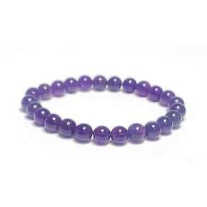 Amethyst-Armband elastischer Naturstein, Kugel 7 - 8 mm / 16 - 17 cm, Stein der Könige und Bischöfe Amethyst-Armband elastischer Naturstein, Kugel 7 - 8 mm / 16 - 17 cm, Stein der Könige und Bischöfe