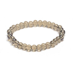 Quarz-Raucharmband elastischer Naturstein, Kugel 6 mm / 16 -17 cm, der perfekte Heiler