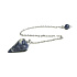 Sodalith Pendel Naturstein 2,5 cm + 18 cm Kette mit Perle, Stein Kommunikation