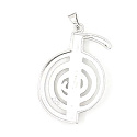 7 Chakren Spiralenergie-Anhänger, ca. 48 x 32 mm, Symbol des Gleichgewichts Naturperlen