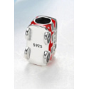 Sterling Silber 925 London roter Bus Perle auf Reise-Armband
