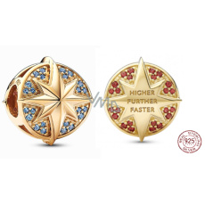 Charme Sterling Silber 925 Marvel Emlem Captain, Perle für Armband Charme Sterling Silber 925 Marvel Emlem Captain, Perle für Armband