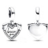 Charms Sterling Silber 925 Herz Hündchen I Woof You 2in1, Anhänger am Armband Haustier