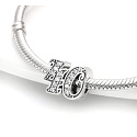Charme Sterling Silber 925 40 Jahrestag, Perle auf Armband