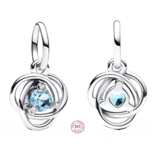 Charme Sterling Silber 925 Aqua Kreis der Ewigkeit März, Anhänger am Armband Symbol