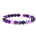 Achat lila Armband elastisch Naturstein, Kugel 6 mm / 16 - 17 cm