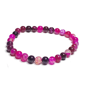 Achat rosa Spitzenarmband elastisch Naturstein, Kugel 6 mm / 16 - 17 cm Achat rosa Spitzenarmband elastisch Naturstein, Kugel 6 mm / 16 - 17 cm