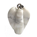 Magnesit / Howlit weiß Engel Schutzengel Anhänger Naturstein 1,7 cm 1 Stück, Reinigungsstein