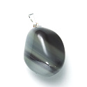 Obsidian Regenbogen Trommel Anhänger Naturstein, 2,2 - 3 cm, 1 Stück, Stein des Heils
