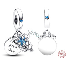 Sterling Silber 925 Blühende Blume 2in1, Anhänger für Armband Familie Sterling Silber 925 Blühende Blume 2in1, Anhänger für Armband Familie