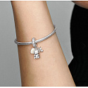 Charms Sterling Silber 925 Plüsch Baby Bär 3in1, Armband Anhänger Familie