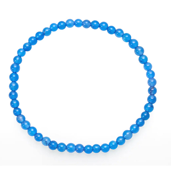 Achat blau hell Armband elastisch Naturstein, Kugel 4 mm / 19 cm