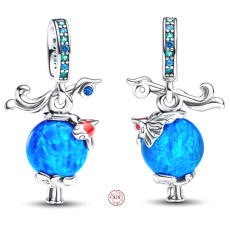 Charm Sterling Silber 925 Hängende Koi-Lampe King of Glory, Armband Anhänger Symbol