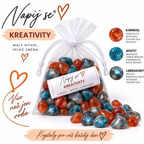 Napij se® kreativity – výměnná minerální náplň | Karneol, Apatit, Labradorit, 200 g Napij se® kreativity – výměnná minerální náplň | Karneol, Apatit, Labradorit, 200 g