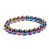 Hämatit farbiges Armband elastischer Naturstein, Kugel 8 mm / 16-17 cm, gesunder Blutstein