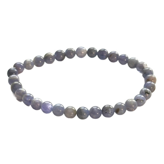 Tansanit Armband elastisch Naturstein, Kugel 5 - 5,7 mm / 16 - 17 cm