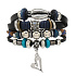 Mehrschichtiges Lederarmband, Kaurimuschelsymbol + Herz, größenverstellbar