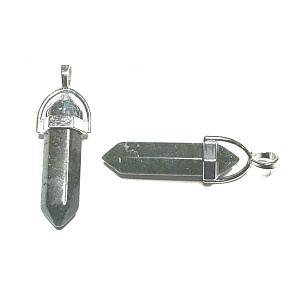 Chalcedon Pendel Sechseck Anhänger Naturstein 41 x 13 mm, Stein der Liebe, Freude