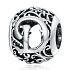 Sterling Silber 925 Magic Alphabet Buchstabe D mit Blumen Perle auf Armband