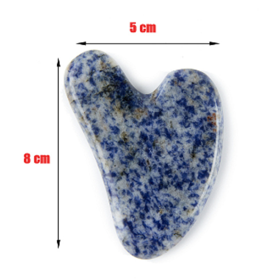Sodalith Gua Sha reduziert Falten, Schwellungen, verbessert die Elastizität der Haut 5 x 8 cm, Stein Kommunikation