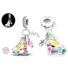 Charms Sterling Silber 925 Luminous - Rollschuhe mit Geigenschlüssel, Anhänger am Armband Sport Charms Sterling Silber 925 Luminous - Rollschuhe mit Geigenschlüssel, Anhänger am Armband Sport