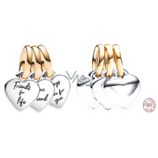 Charm Sterling Silber 925 Dreifacher Freundschafts-Charm mit eingravierter Botschaft 3in1, teilbarer Freundschaftsarmband-Anhänger Charm Sterling Silber 925 Dreifacher Freundschafts-Charm mit eingravierter Botschaft 3in1, teilbarer Freundschaftsarmband-Anhänger