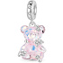 Charm Sterlingsilber 925 Bär hellrosa fantastischer Traum, Anhänger für Armband Tier