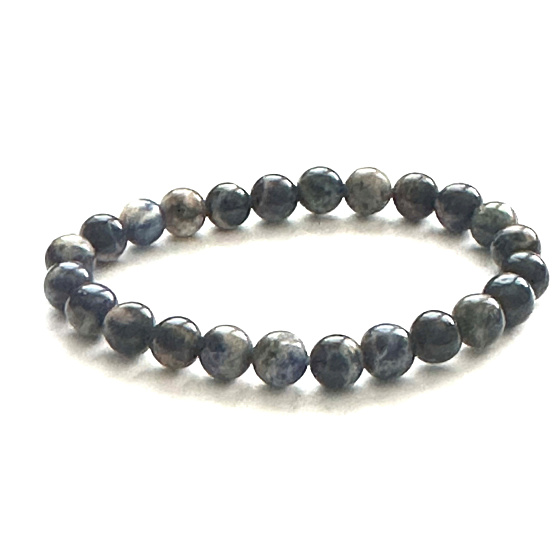 Sodalith Armband elastisch Naturstein, Kugel 8 mm / 16 - 17 cm, Stein der Kommunikation, Energie, Vitalität