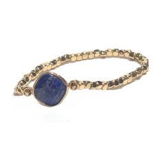 Lapis Lazuli Armband elastisch Ornament Naturstein15 mm / 16-17 cm, Harmonie Stein