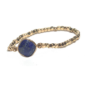 Lapis Lazuli Armband elastisch Ornament Naturstein15 mm / 16-17 cm, Harmonie Stein
