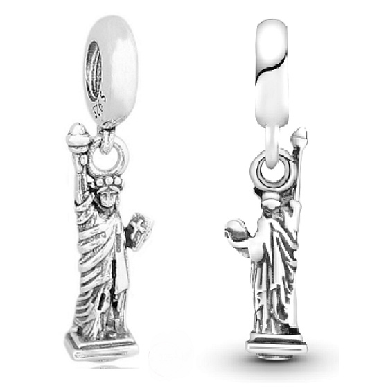 Sterling Silber 925 USA - Freiheitsstatue, Reise-Armband-Anhänger