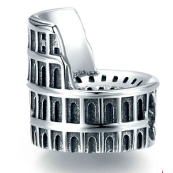 Sterling Silber 925 Rom Kolosseum, Reisearmband Perle