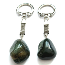 Chalcedon Trommel Anhänger Naturstein, ca. 10 cm, Stein der Liebe und Freude