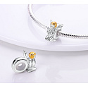 Charme Sterling Silber 925 Betender Engel Perle auf Armband Symbol