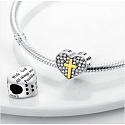 Sterling Silber 925 Religiöse Charms Herz, Kreuz, Gott der Möglichkeiten, Perle für Armband