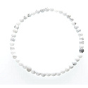 Magnesit / Howlite Armband elastischer Naturstein, Kugel 4 mm / 19 cm, Reinigungsstein