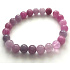 Lavendel-Turmalin-Armband elastisch aus Naturstein, Kugel 8 mm / 16 - 17 cm, Beschützer des Zuhauses und guter Laune
