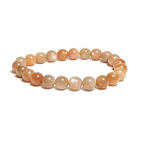 Sunstone Armband elastisch Naturstein, Perle 8 mm / 16-17 cm, verbirgt die Kraft der Sonne und Feuer