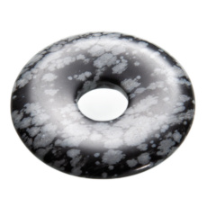 Obsidianflocke Donut Naturstein 30 mm, Rettungsstein
