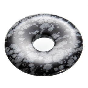 Obsidianflocke Donut Naturstein 30 mm, Rettungsstein Obsidianflocke Donut Naturstein 30 mm, Rettungsstein