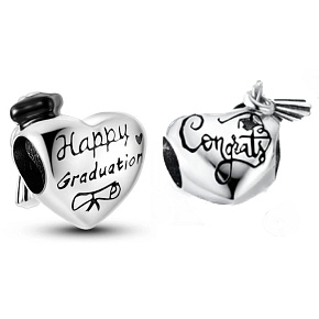 Sterling Silber 925 Graduation - Glückwunsch zum Abschluss, Graduate Herz Perle auf Armband