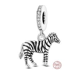 Charm Sterlingsilber 925 Zebra Pferd im Pyjama, Anhänger für Armband Tier