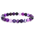 Achat lila Armband elastisch Naturstein, Kugel 8 mm / 16 - 17 cm